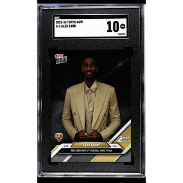 Alexandre Sarr RC* - 2024 Topps Now NBA Draft 2nd Pick D-2 - NBA Wizards SGC 10*