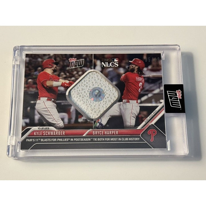 Game-used Base Relic 35/99 Kyle Schwarber/Bryce Harper - 2023 Topps Now* IN HAND