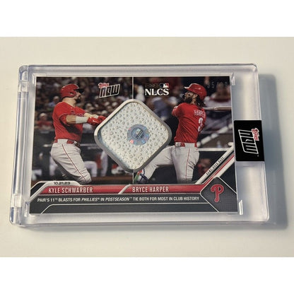 Game-used Base Relic 35/99 Kyle Schwarber/Bryce Harper - 2023 Topps Now* IN HAND