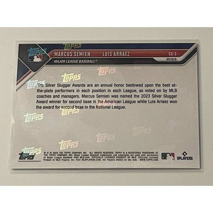2023 Topps Now Marcus Semien and Luis Arraez Silver Slugger second base baseball card #SS-3