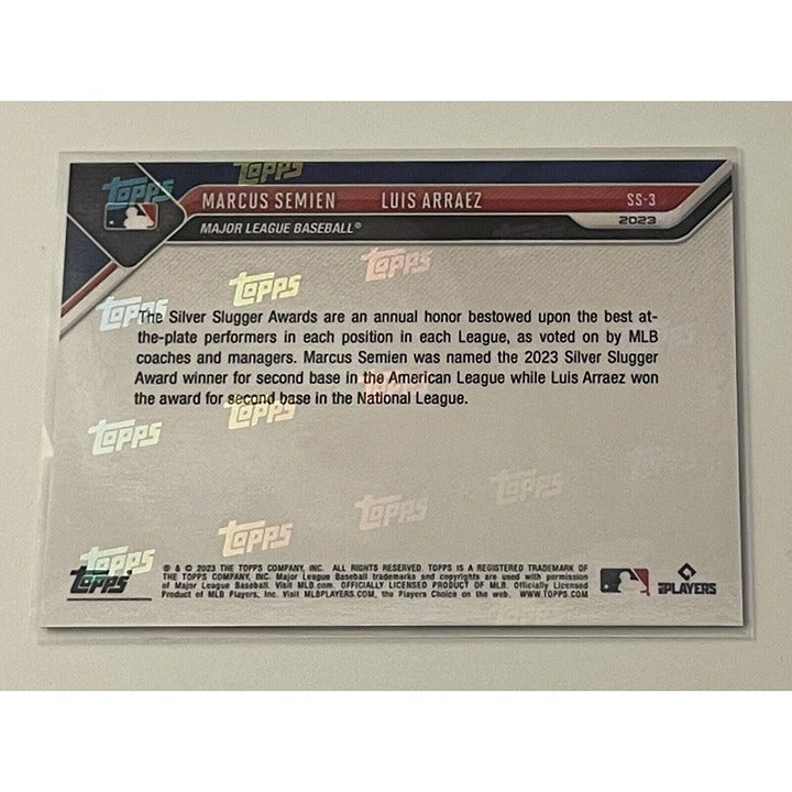 2023 Topps Now Marcus Semien/Luis Arraez Silver Slugger - Second Base Card #SS-3