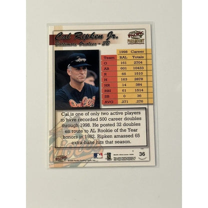 Cal Ripken Jr 1999 Pacific Paramount Personal Bests - Baseball Card #36 Orioles*