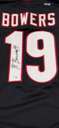 Brock Bowers signed Georgia Bulldogs black jersey number 19 with Beckett witnessed authentication