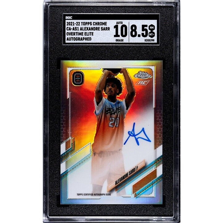 2021-22 Topps Chrome OTE Autograph Alexandre Sarr RC NBA Wizards #CA-AS1 SGC 8.5
