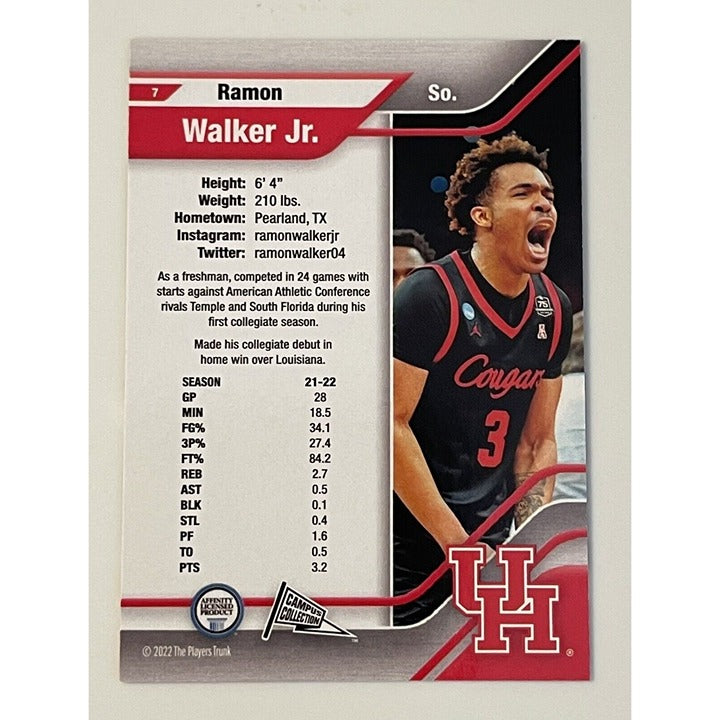 Ramon Walker Jr* 2022 Campus Collection Players Trunk Card #7 - NCAA UH Cougars*