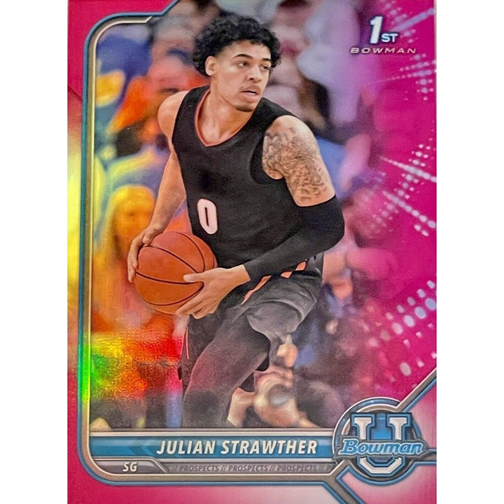 2021-22 Bowman University 1st Bowman Julian Strawther* RC* Refractor #43 SJ Red*