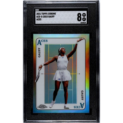 Coco Gauff RC 2021 Topps Chrome Aces  Card ACE-5 ATP Tennis Rookie Card - SGC 8*