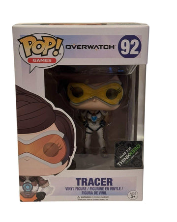 Tracer Overwatch Funko Pop vinyl figure in classic suit with ThinkGeek Exclusive sticker in box