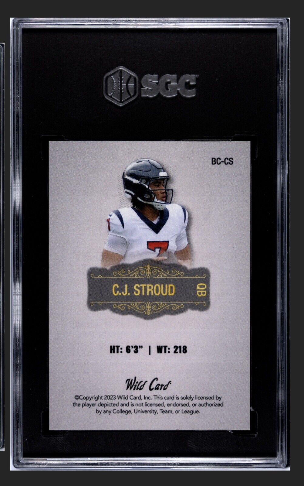 24/50 CJ Stroud RC 2023 Wild Card MATTE Special White Silver Foil Texans SGC 9.5
