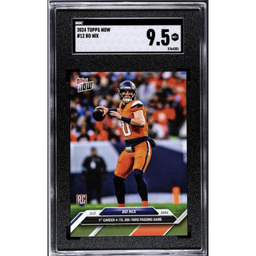 BO NIX RC* 2024 Topps NOW Football 4 TD GAME NFL Denver Broncos Card 12 SGC 9.5*