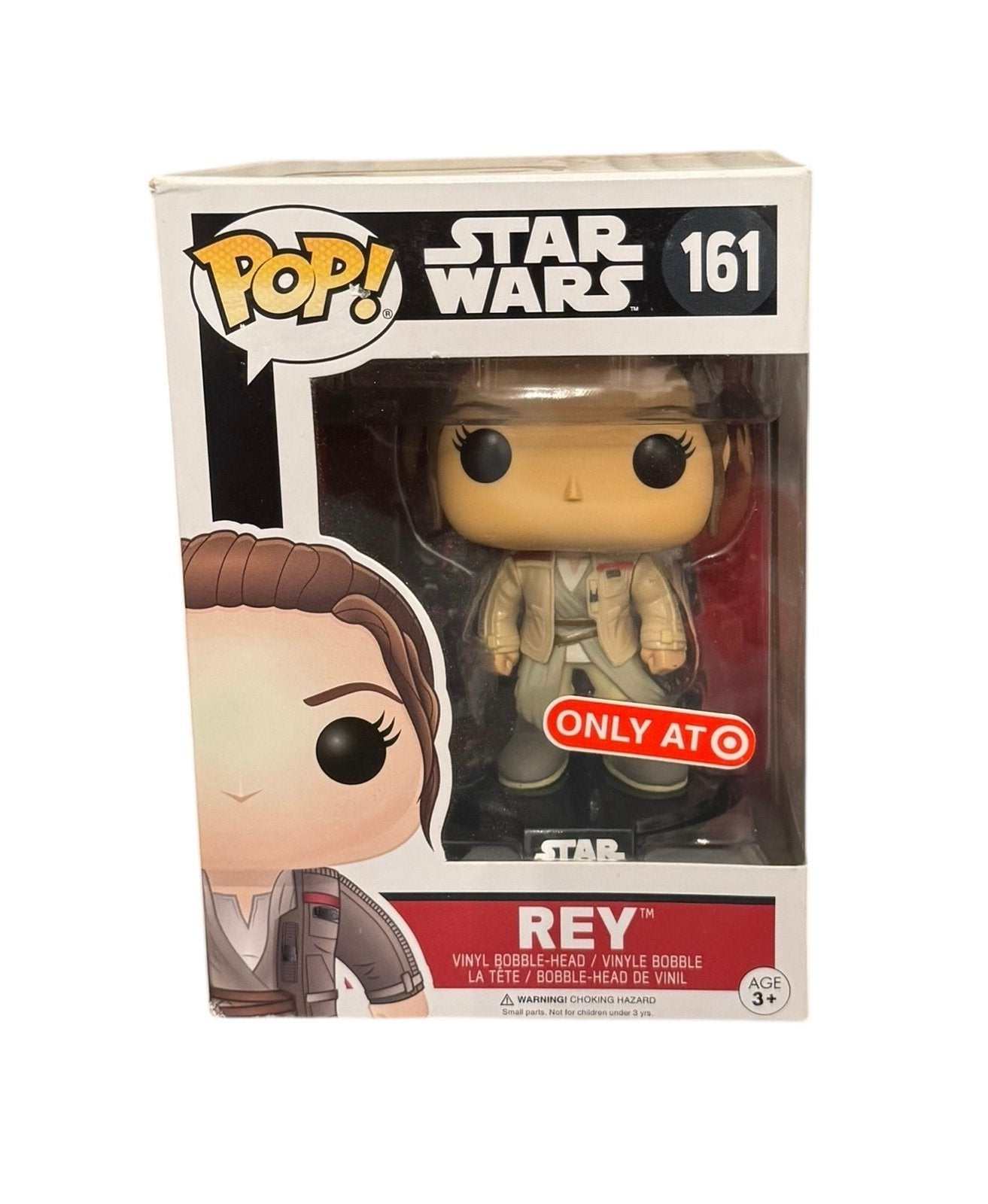 Funko Pop Star Wars Rey vinyl bobble-head Target Exclusive in desert gear boxed figure