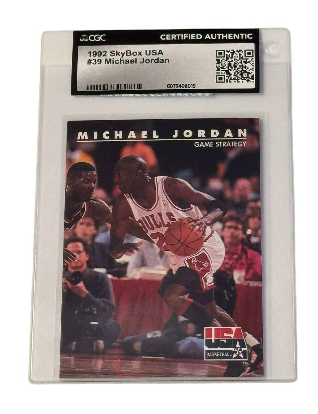 1992 SkyBox USA Michael Jordan Game Strategy card #39 CGC Certified Authentic in tamper evident sleeve