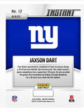 2025 Panini Instant Jaxson Dart Rookie Card New York Giants NFL debut limited print run