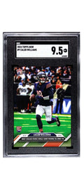 Caleb Williams RC 2024 Topps NOW rookie card graded SGC 9.5 featuring Chicago Bears quarterback in action