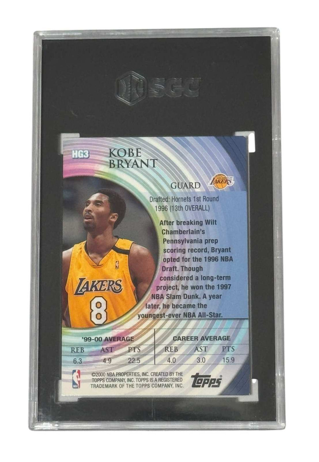 Kobe Bryant 2000-01 Topps Hidden Gems #HG3 SGC 8 NBA Los Angeles Lakers