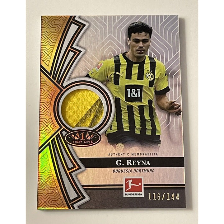 2022-23 Tier One Giovanni Reyna 116/144 - Bundesliga - Jersey Relic Card #TOR-GR