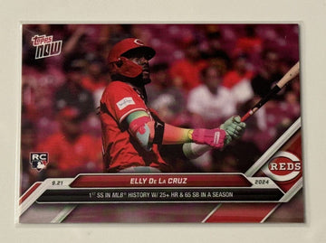 Elly De La Cruz RC* Color Match! 2024 MLB TOPPS NOW 734 Fastest to 100 SB & XBH*
