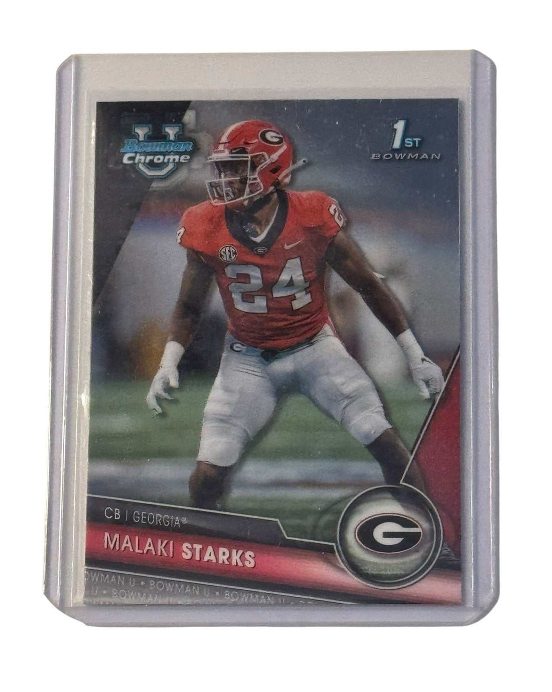 Malaki Starks RC 1st Bowman Chrome football card Georgia Bulldogs defensive back SEC champion