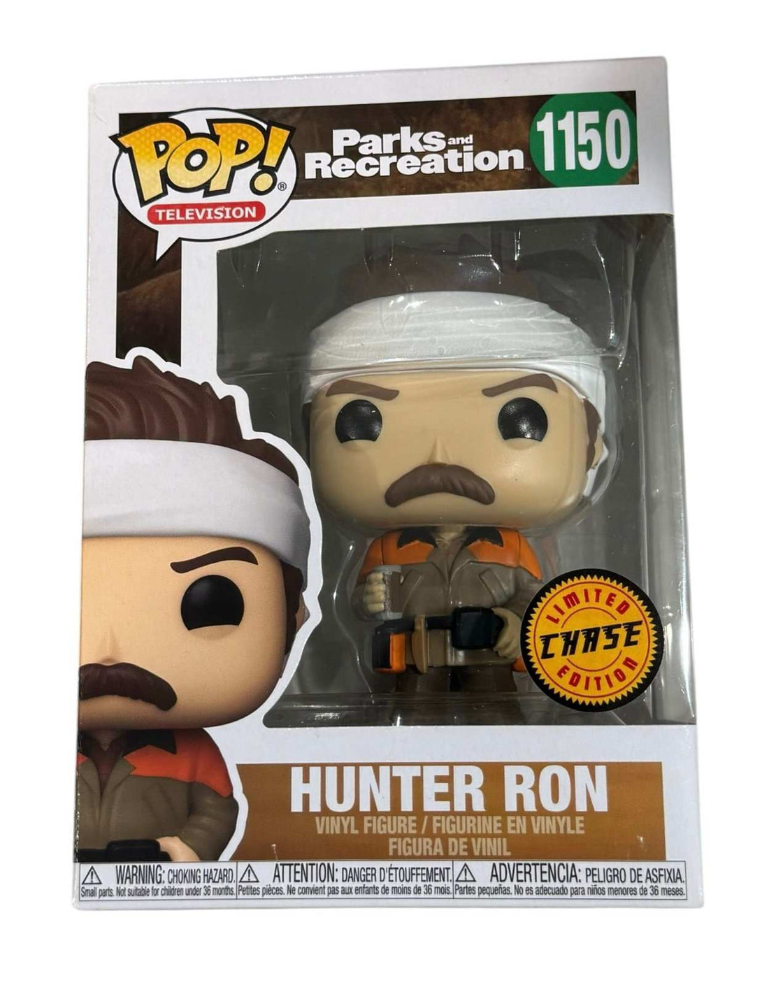 Funko Pop Television Hunter Ron #1150 Parks and Recreation Limited Chase edition vinyl figure in box