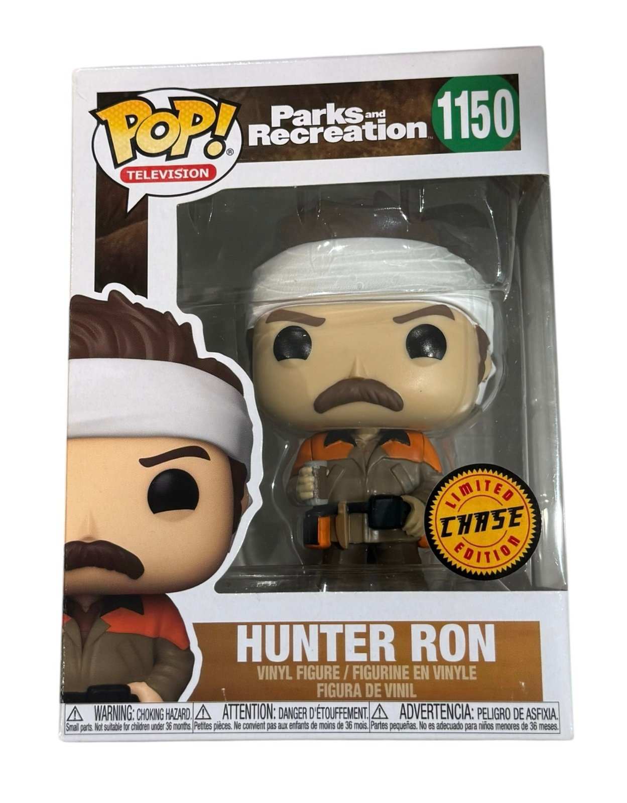Funko Pop Television Hunter Ron #1150 Parks and Recreation Limited Chase edition vinyl figure in box
