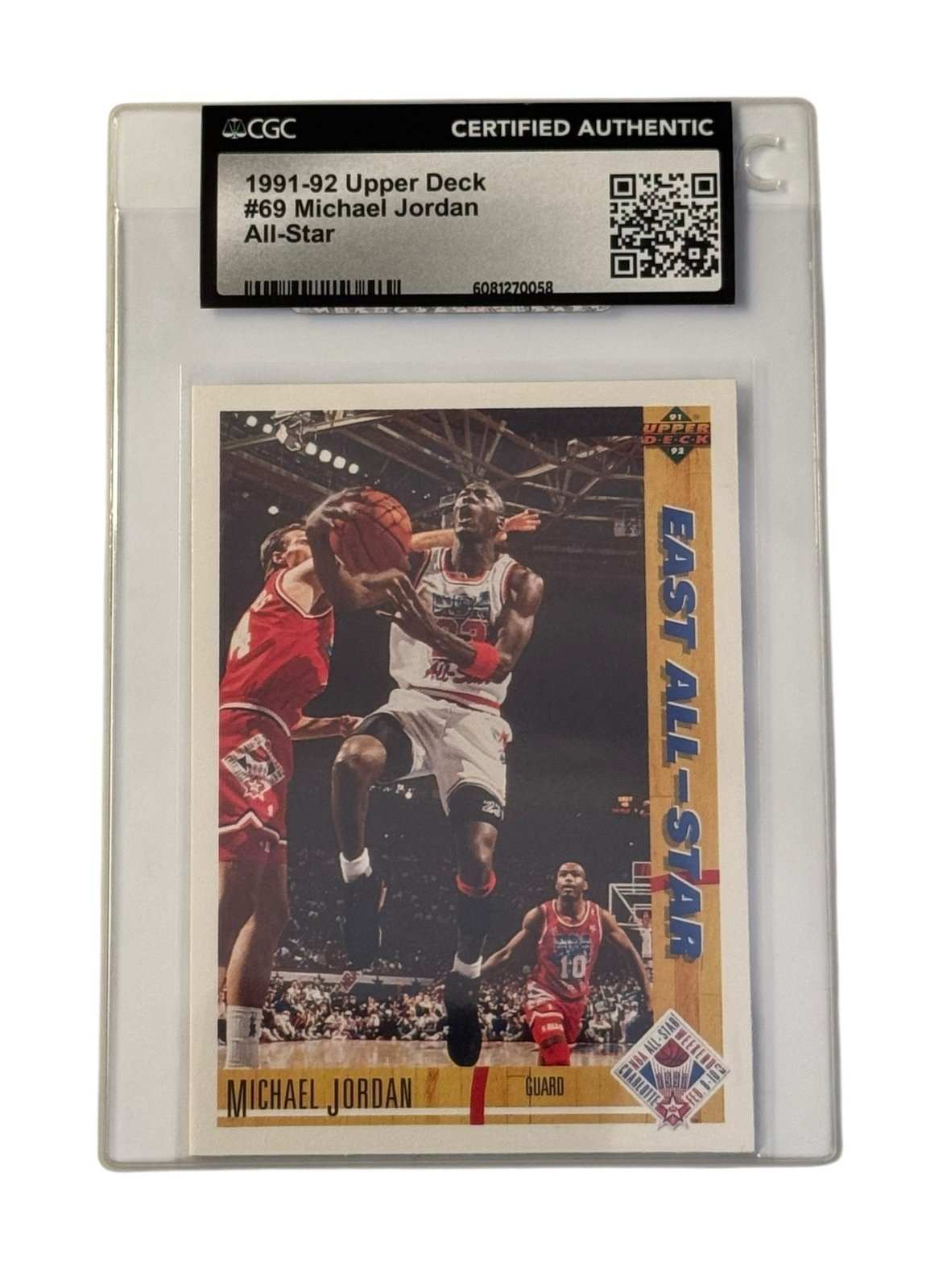 1991 92 Upper Deck Michael Jordan All Star basketball card CGC Certified Authentic in tamper evident sleeve