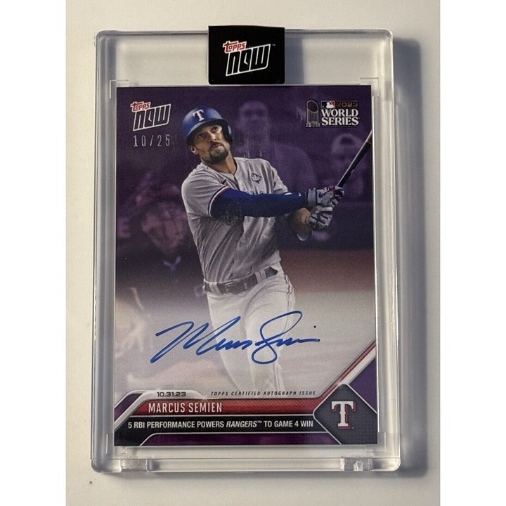 10/25* Marcus Semien* AUTO World Series Champs Rangers 2023 MLB TOPPS NOW® #1067