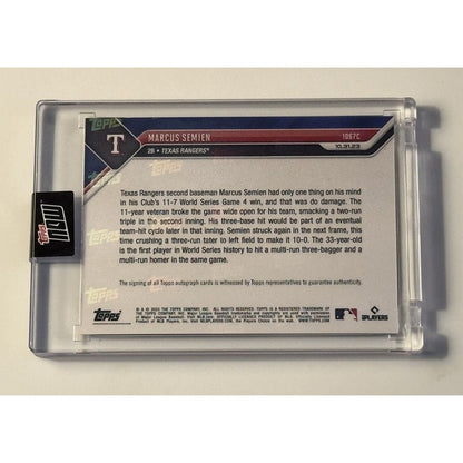 10/25* Marcus Semien* AUTO World Series Champs Rangers 2023 MLB TOPPS NOW® #1067