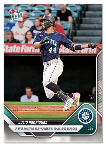 Julio Rodríguez 2025 Topps NOW - 1st EVER START MLB CAREER W/ Four 15/20 SEASONS