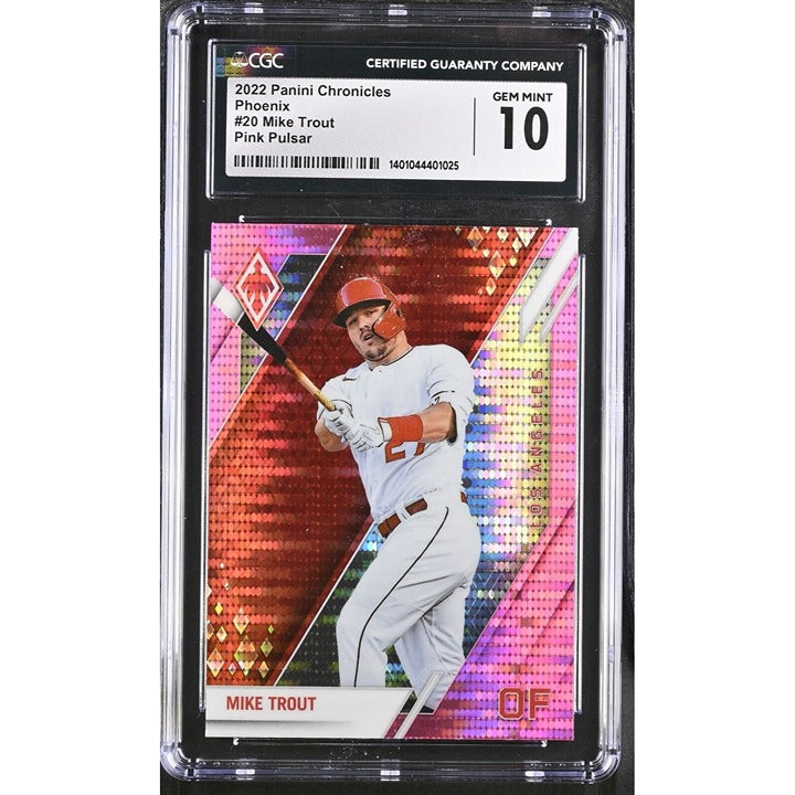 Mike Trout - 2022 Chronicles Phoenix Pulsar Refractor MLB LA Angels #20 - CGC 10
