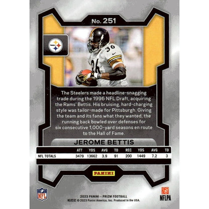 2023 Panini Prizm Jerome Bettis - NFL Pittsburgh Steelers Football Card HOF #251