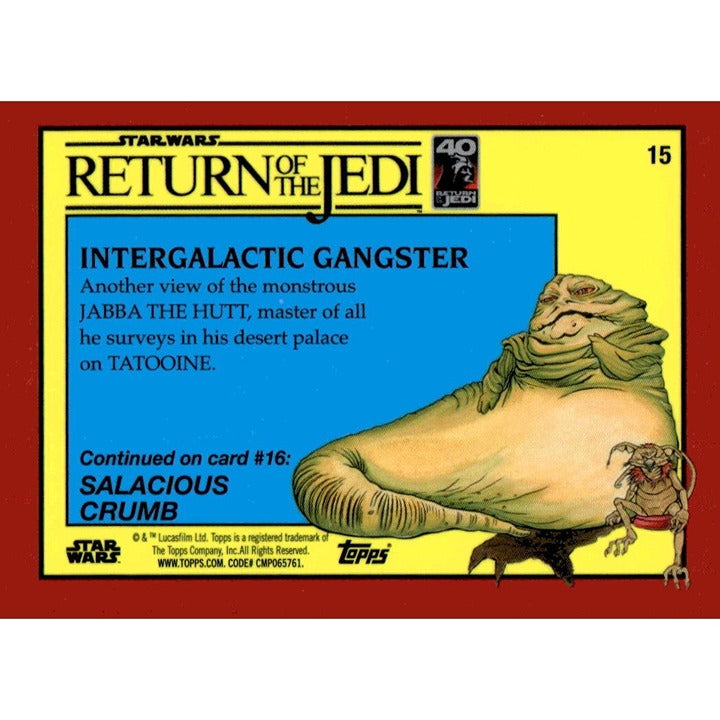 2023 ROTJ Red Chrome Sapphire Jabba The Hutt Intergalactic Gangster Star Wars 71
