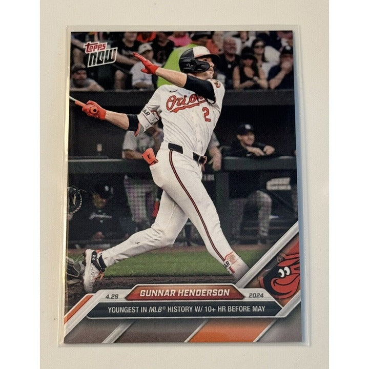 2024 Topps Now MLB Gunnar Henderson - Youngest to 10 Home Runs MLB Orioles #133*