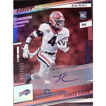 2022 Panini Prestige Extra Points James Cook 154/199 AUTO RC #347 BILLS/UGA Dogs