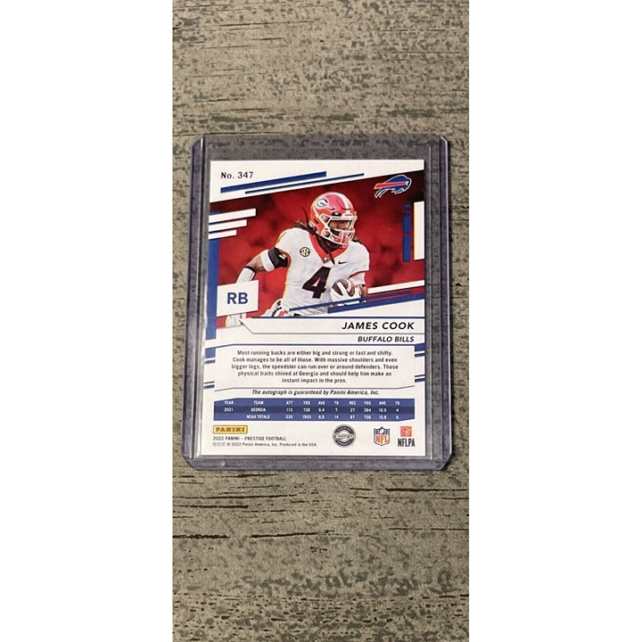 2022 Panini Prestige Extra Points James Cook 154/199 AUTO RC #347 BILLS/UGA Dogs