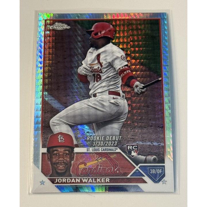Jordan Walker RC 2023 Topps Chrome Update Rookie Debut Refractor - MLB Cardinals