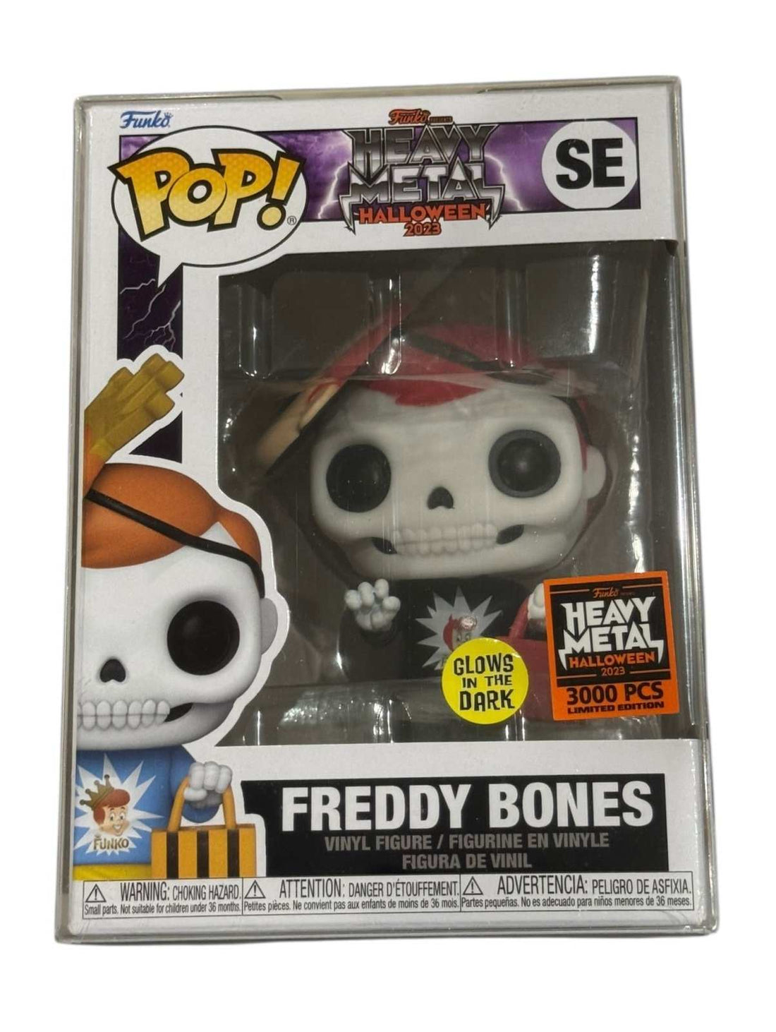 Funko Pop Freddy Bones Heavy Metal Halloween 2023 Special Edition glow in dark collectible vinyl figure in sealed box