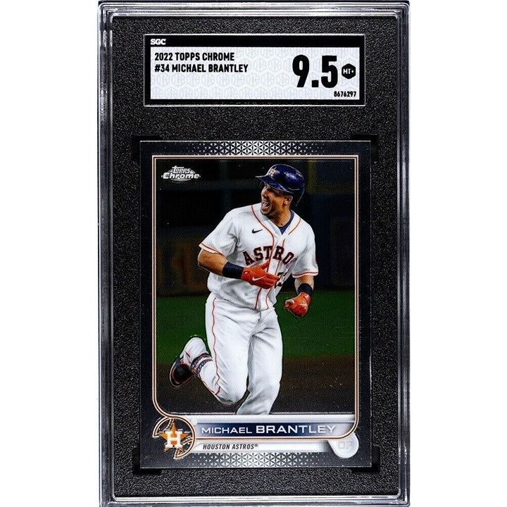2022 Topps Chrome Michael Brantley MLB Houston Astros Baseball Card 34 - SGC 9.5