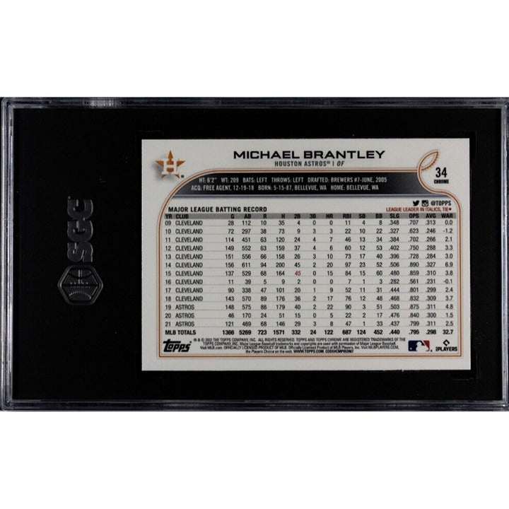 2022 Topps Chrome Michael Brantley Houston Astros baseball card graded SGC 9.5