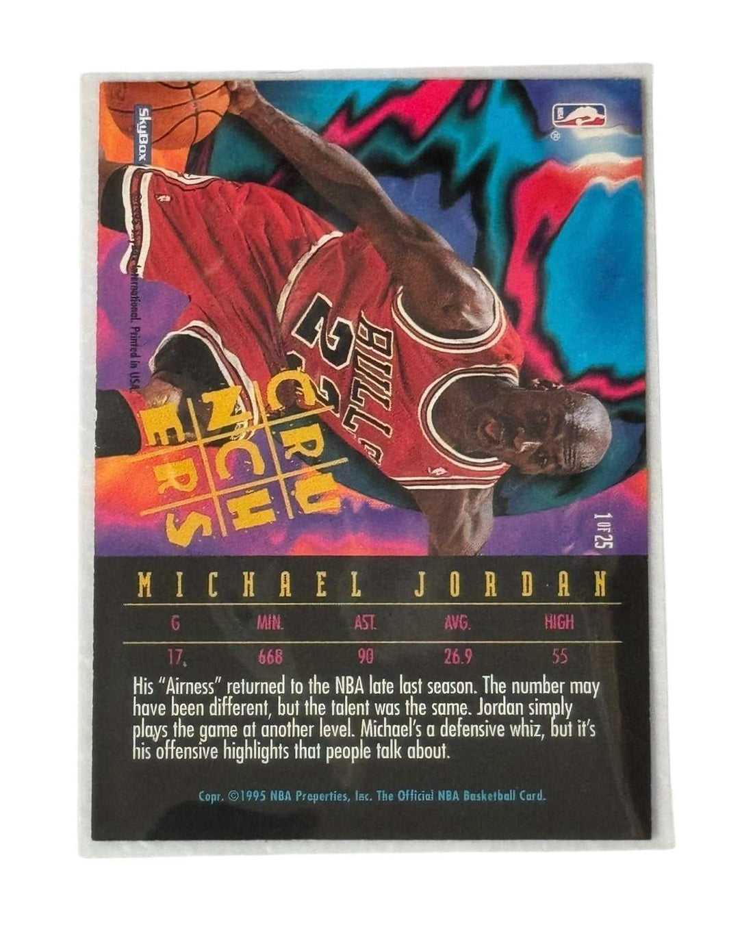 1995 Michael Jordan NBA Chicago Bulls Hoops Crunchers basketball trading card