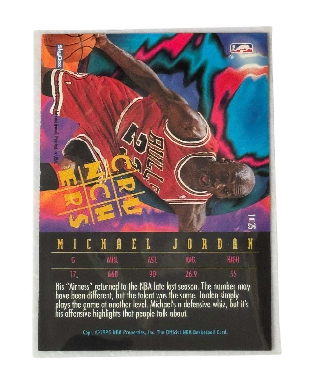 1995 Michael Jordan NBA Chicago Bulls Hoops Crunchers insert card #C5 collector's item