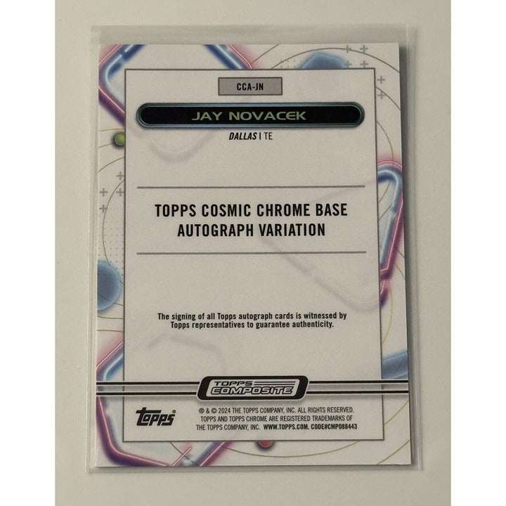 Jay Novacek autographed 2023 Topps Composite Football Cosmic Chrome Refractor card