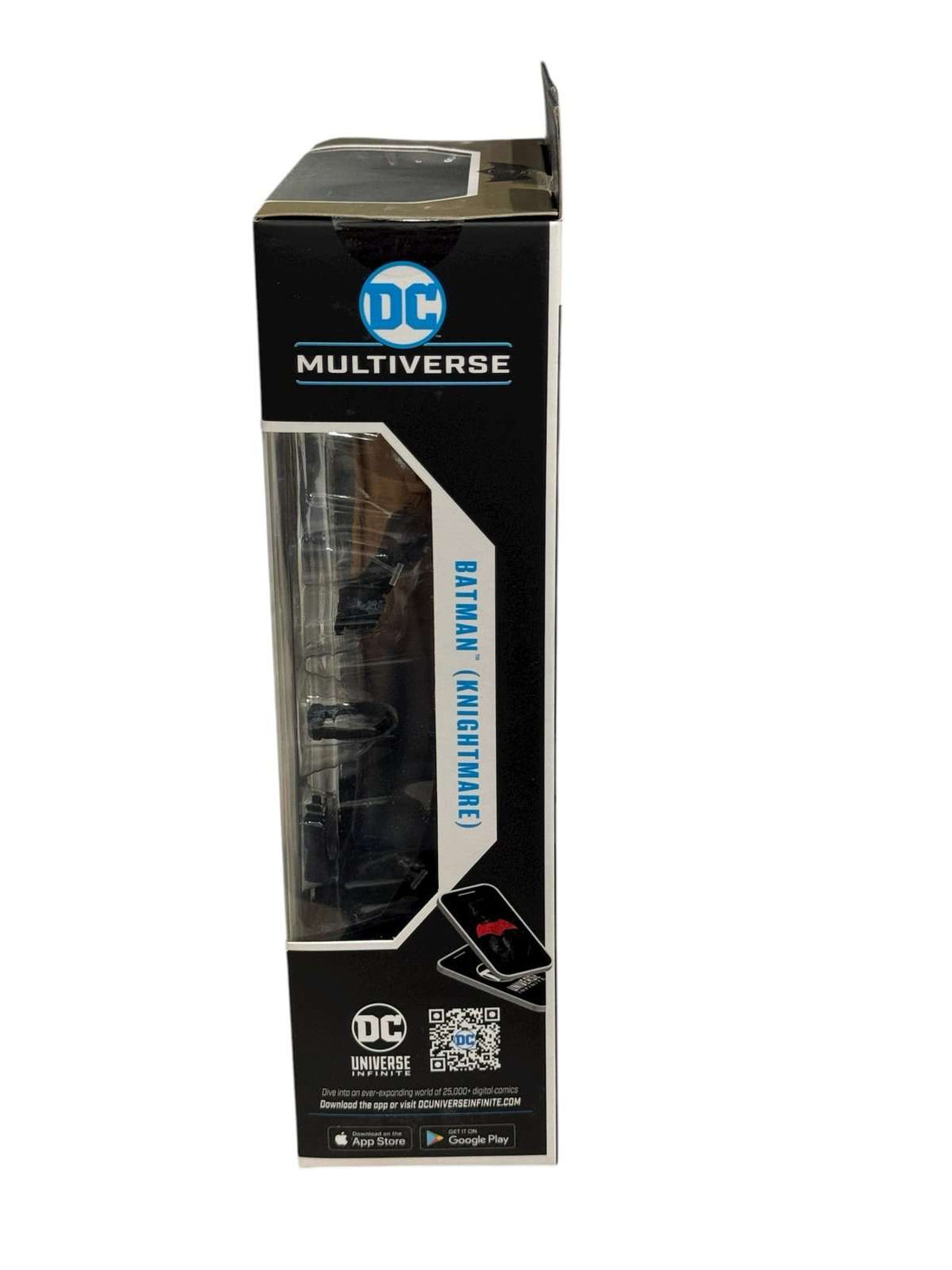 Sealed McFarlane DC Multiverse Batman Knightmare 7-inch action figure with 22 points of articulation and removable goggles in packaging