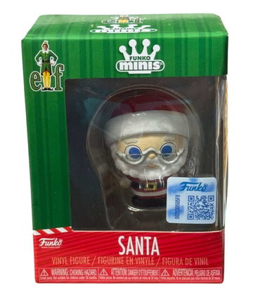 Funko Minis Elf Santa vinyl figure sealed in original packaging for Christmas decor collectible