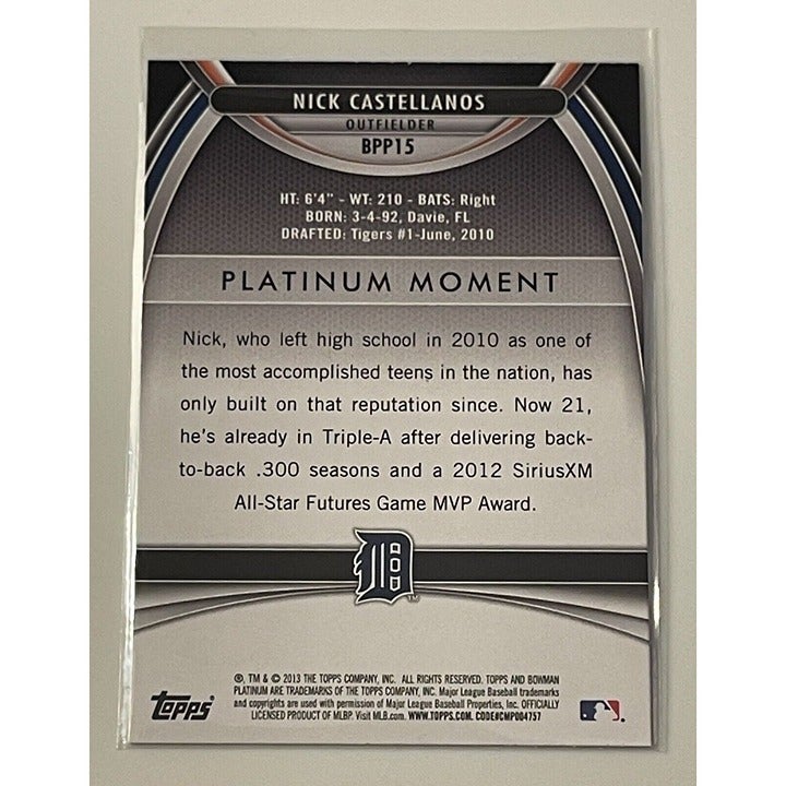 Nick Castellanos RC 2013 Bowman Platinum Prospects Rookie Card #BPP15 - Phillies
