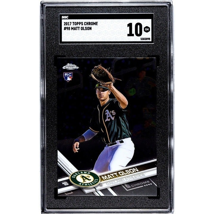 2017 Topps Chrome MATT OLSON RC Athletics A's/Atlanta Braves - #98 Rookie SGC 10