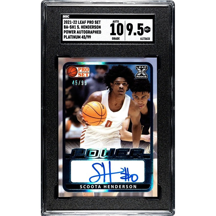 2021-22 Leaf Pro Set Scoota Henderson /99 RC Auto Platinum Power BA-SH1 SGC 9.5*