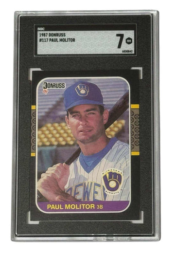 Paul Molitor 1987 Donruss #117 Milwaukee Brewers baseball card graded SGC 7 Near Mint