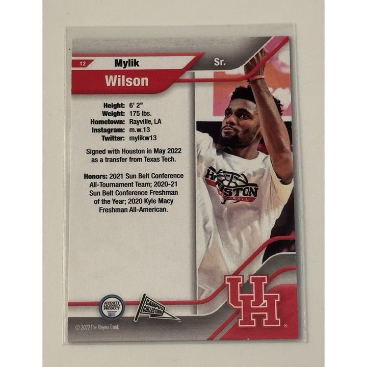 Mylik Wilson 2022 Campus Collec.tion Players Trunk Card #5  NCAA HOUSTON COUGARS