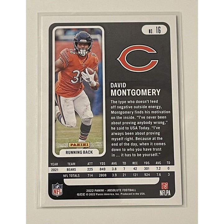 2022 Panini Absolute David Montgomery* NFL Chicago Bears/Lions Football Card #16