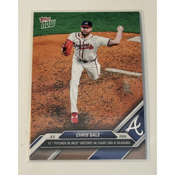 Chris Sale MLB Atlanta Braves 2024 Topps Now #639 12th In History 8 200k Seasons